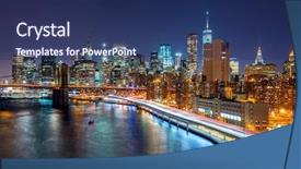  Presentation with new york night - Amazing theme having new york city night scene backdrop and a  colored foreground