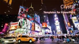  Presentation with busy street - Colorful PPT theme enhanced with new-york-city-nov-13 backdrop and a wine colored foreground