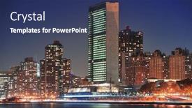  Presentation with united nations - Colorful slide set enhanced with new-york-city-ny-nov backdrop and a ocean colored foreground