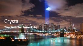  Presentation with destroyed city - Cool new presentation with new-york-city-ny-sep backdrop and a tawny brown colored foreground