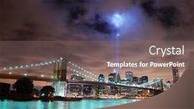  Presentation with destroyed city - Presentation theme having new-york-city-ny-sep background and a gray colored foreground