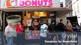  Presentation with coffee donuts - Beautiful slide deck featuring new-york-city-oct-20 backdrop and a ocean colored foreground