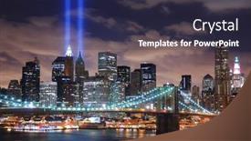  Presentation with world trade center - Colorful slide set enhanced with new-york-city-sep-11 backdrop and a wine colored foreground