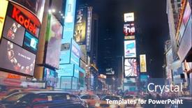  Presentation with broadway - Presentation design enhanced with new-york-city-sep-5 background and a ocean colored foreground