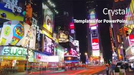  Presentation with broadway - Beautiful PPT theme featuring new-york-city-sep-5 backdrop and a wine colored foreground