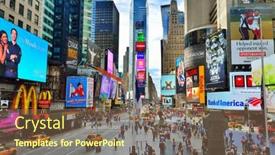  Presentation with times square - Amazing presentation theme having new-york-city-september-11 backdrop and a violet colored foreground