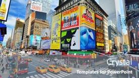  Presentation with times square - Presentation theme having new-york-city-september-11 background and a gray colored foreground