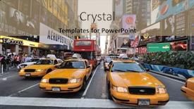  Presentation with broadway - Presentation theme having new-york-city-september-4 background and a coral colored foreground