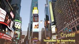  Presentation with trademark - PPT theme with new-york-city-september-5 background and a tawny brown colored foreground