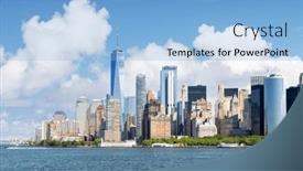  Presentation with manhattan - PPT theme having new-york-city-skyline-manhattan background and a light blue colored foreground