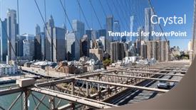  Presentation with brooklyn - PPT theme with new-york-city-skyline-manhattan background and a teal colored foreground