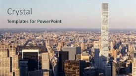  Presentation with manhattan - PPT theme with new-york-city-skyline-manhattan background and a  colored foreground