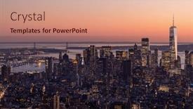  Presentation with manhattan - PPT theme consisting of new-york-city-skyline-manhattan background and a  colored foreground