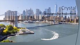  Presentation with brooklyn - Presentation design enhanced with new-york-city-skyline-manhattan background and a  colored foreground