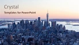  Presentation with manhattan - Presentation theme with new-york-city-skyline-manhattan background and a lemonade colored foreground