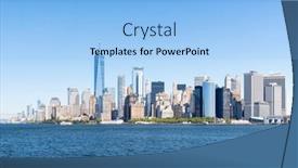  Presentation with manhattan - Slide deck consisting of new-york-city-skyline-manhattan background and a light blue colored foreground