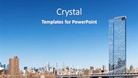  Presentation with manhattan - Presentation having new-york-city-skyline-manhattan background and a teal colored foreground