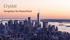  Presentation with manhattan - Presentation theme enhanced with new-york-city-skyline-manhattan background and a lemonade colored foreground