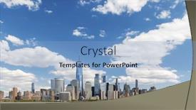  Presentation with manhattan - Presentation theme enhanced with new-york-city-skyline-manhattan background and a light blue colored foreground