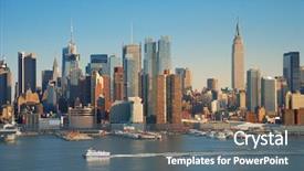  Presentation with empire state building - Beautiful PPT layouts featuring new york city skyline panorama backdrop and a gray colored foreground