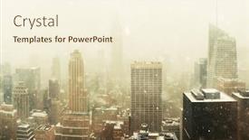  Presentation with historical architecture - PPT theme with new-york-city-skyline-urban background and a cream colored foreground