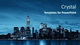  Presentation with new york city - Colorful slides enhanced with new-york-city-skyline-urban backdrop and a ocean colored foreground