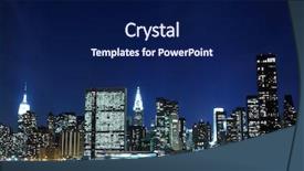  Presentation with new york night - Cool new PPT layouts with new york city skyline backdrop and a navy blue colored foreground
