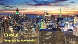  Presentation with new york city - PPT theme with new york city skyline background and a tawny brown colored foreground