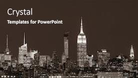  Presentation with new york night - Audience pleasing slides consisting of new-york-city-skyline backdrop and a wine colored foreground