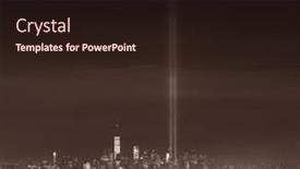  Presentation with tribute - Amazing PPT theme having new-york-city-skyline backdrop and a wine colored foreground