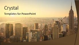  Presentation with new york city - Presentation design with new york city skyline background and a lemonade colored foreground
