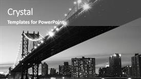  Presentation with new york night - Audience pleasing presentation theme consisting of new york city skyline backdrop and a gray colored foreground