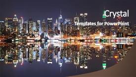  Presentation with new york night - Colorful slide deck enhanced with new york city skyline backdrop and a dark gray colored foreground