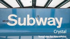 Presentation with new york city subway station - Amazing slide set having new york city subway station backdrop and a teal colored foreground