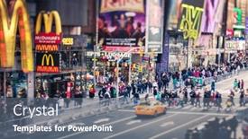  Presentation with times square - Beautiful PPT layouts featuring new-york-city-times-square backdrop and a gray colored foreground