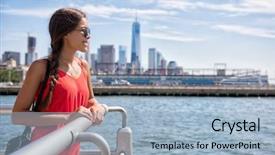  Presentation with taxi cabs new york city - Theme enhanced with new york city travel - tourist background and a light blue colored foreground