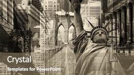  Presentation with new york city - Theme featuring new york city united states background and a violet colored foreground