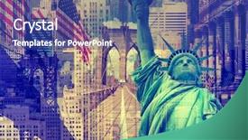  Presentation with new york state - Amazing theme having new york city united states backdrop and a ocean colored foreground