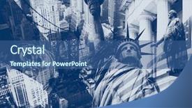  Presentation with new york city - Cool new slide set with new york city united states backdrop and a ocean colored foreground