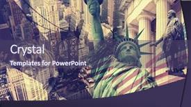  Presentation with new york city - Beautiful slide deck featuring new york city united states backdrop and a violet colored foreground