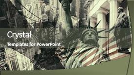  Presentation with new york state - Slide set featuring new york city united states background and a dark gray colored foreground