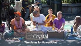  Presentation with krishna - Slide deck with new-york-city-usa-circa background and a ocean colored foreground