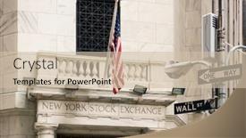  Presentation with stock exchange - Amazing slide deck having new-york-city-usa-circa backdrop and a soft green colored foreground