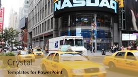  Presentation with nasdaq - Presentation design enhanced with new-york-city-usa-june background and a  colored foreground