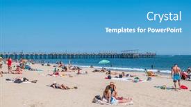  Presentation with coney island - Presentation design consisting of new-york-city-usa-june background and a teal colored foreground