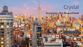  Presentation with new york city - Presentation design consisting of new-york-city-usa-midtown background and a light blue colored foreground