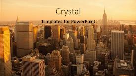  Presentation with manhattan - Theme enhanced with new-york-city-usa-september background and a yellow colored foreground