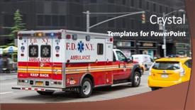  Presentation with ambulance - PPT layouts enhanced with new-york-city-usa-september background and a dark gray colored foreground