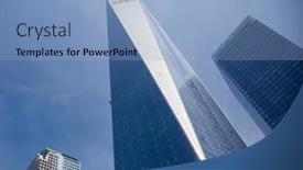  Presentation with world trade center - PPT theme with new-york-city-usa-september background and a light blue colored foreground