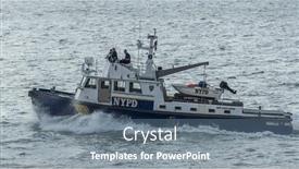  Presentation with american police - PPT layouts consisting of new-york-city-usa background and a ocean colored foreground